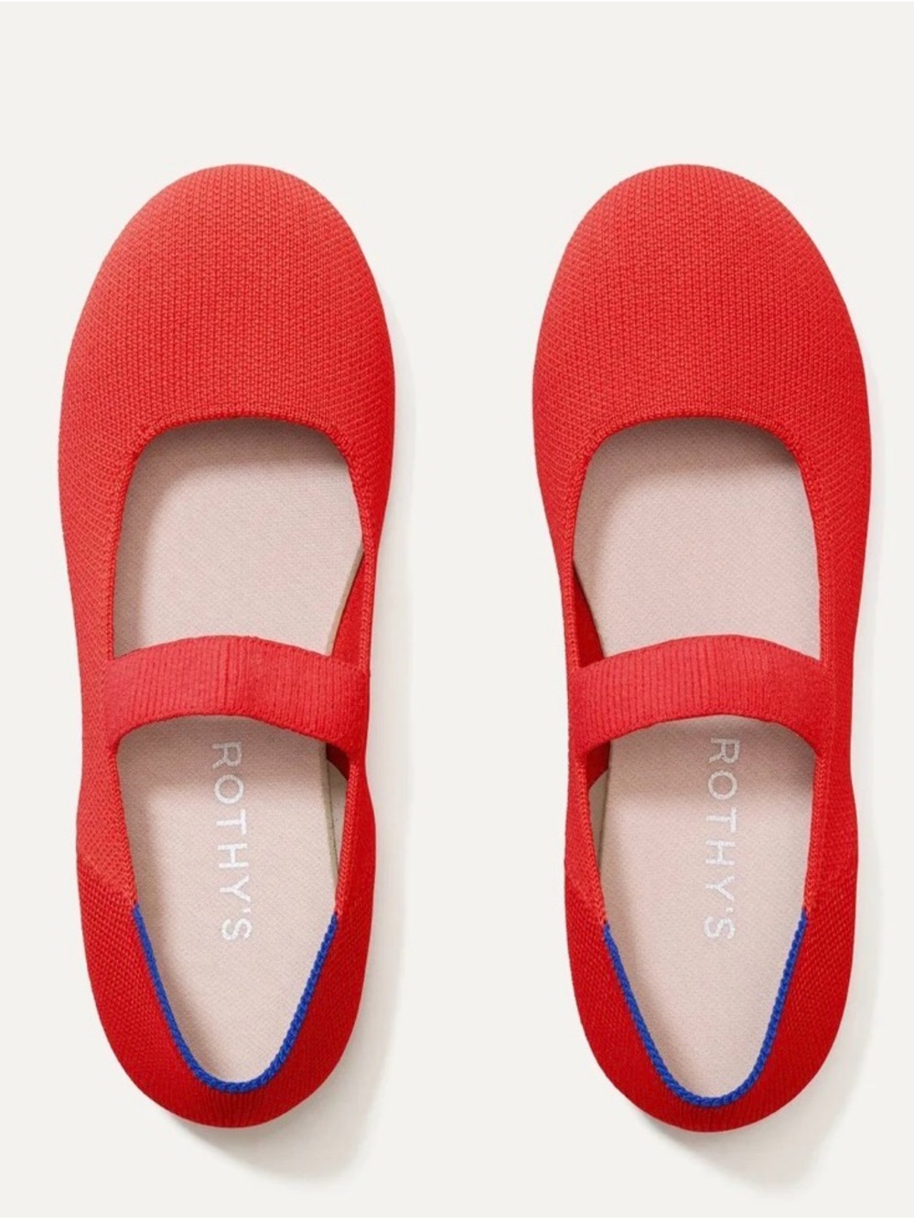 Rothy's Glamour Red Kid’s Mary Jane Flats, size 2
